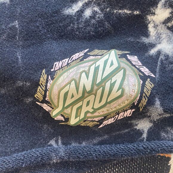 Santa Cruz Black Marbled Tie Dyed Mini Sweat Shirts. Medium. Pockets! - Picture 5 of 8